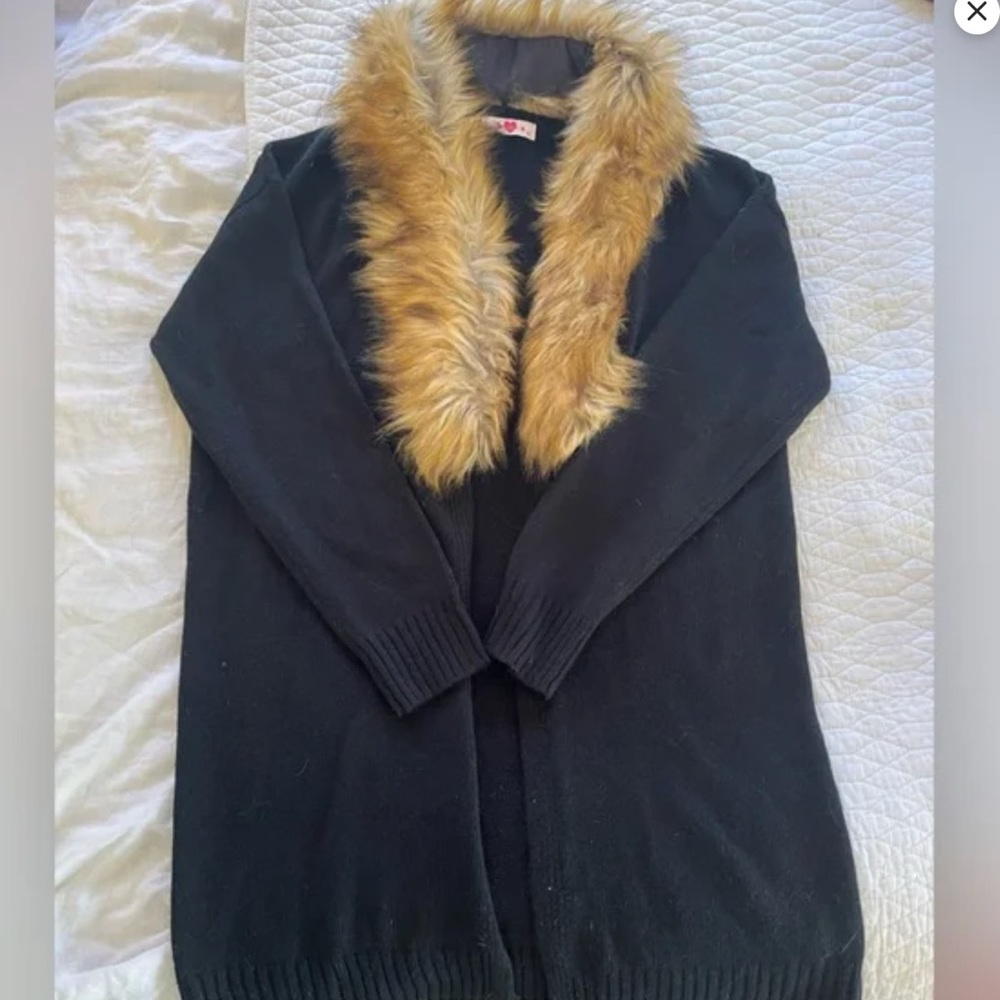 BuddyLove Sweater with faux fur collar black s/m